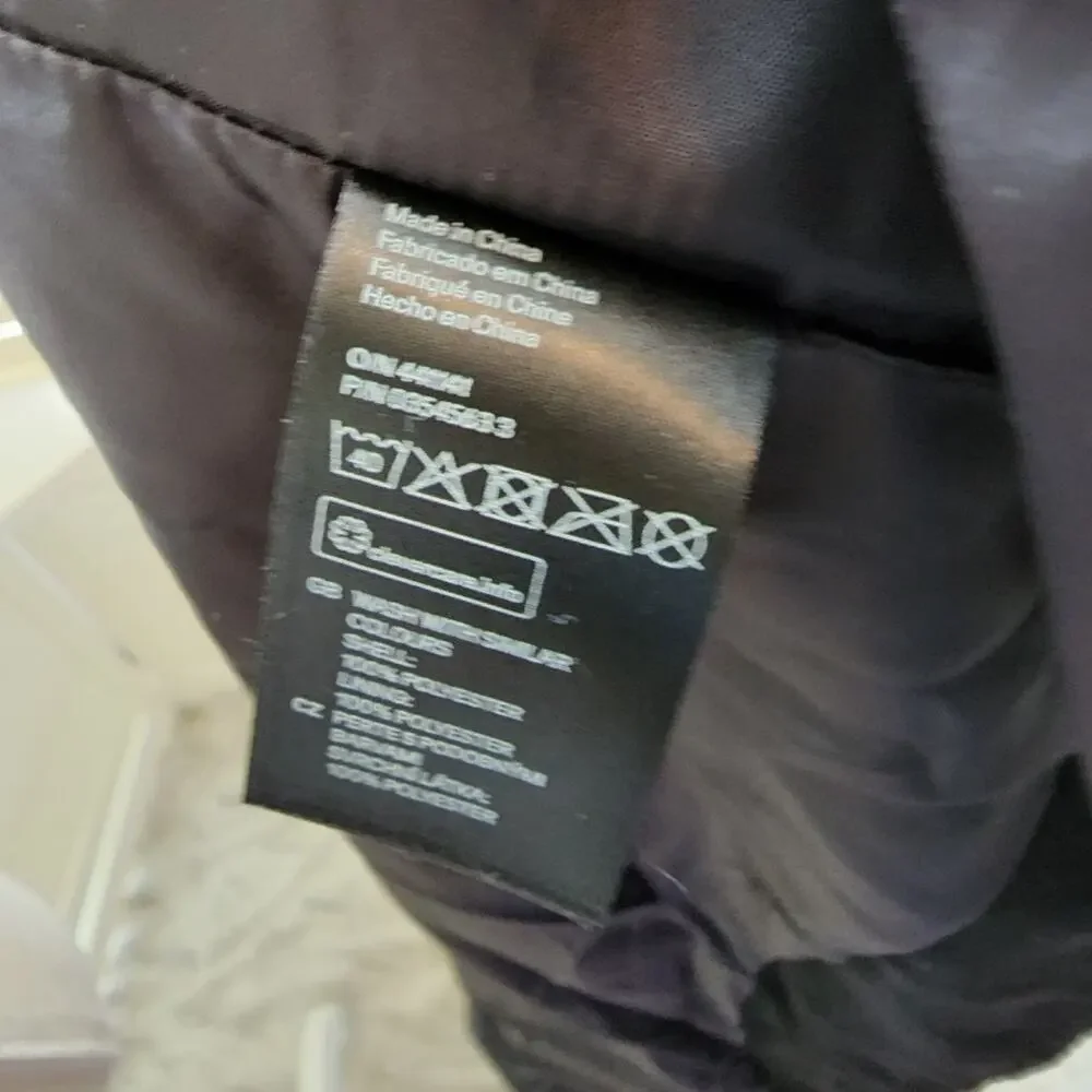 DIVIDED H & M BLACK FAUX LEATHER JACKET WITH MULTI ZIPPERS SIZE 14